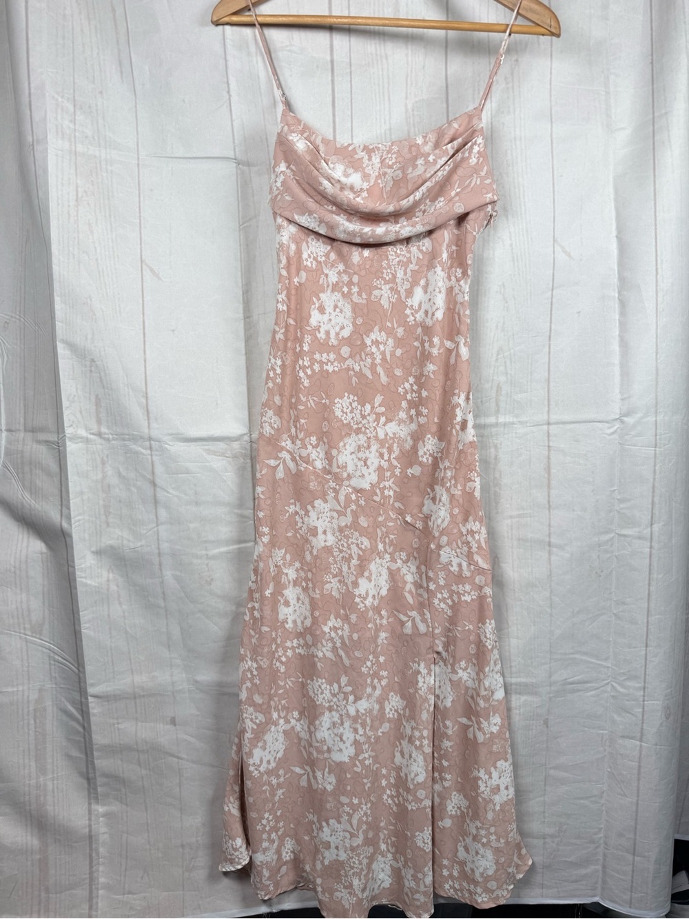 Hello Molly Blush Pink Florali Cowl Midi Dress size XS